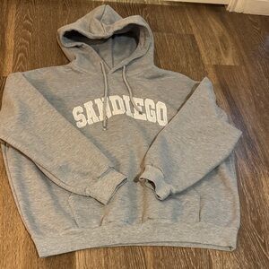 SHEIN Gray 'San Diego' Hooded Sweatshirt